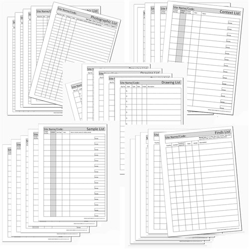 Record List Sheets (pack of 5) – Past Horizons
