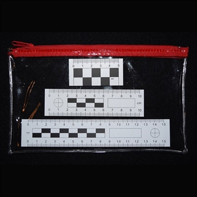 Photo scales in plastic zip case - 5cm-10cm-15cm